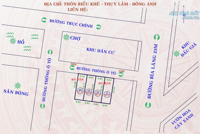 SIÊU PHẦM 62.8m2 GẦN BÌA LÀNG BIỂU KHÊ. ĐỐI DIỆN ĐANG CHUẨN BỊ LÀM ĐẤU GIÁ, CÔNG VIÊN CÂY - 3