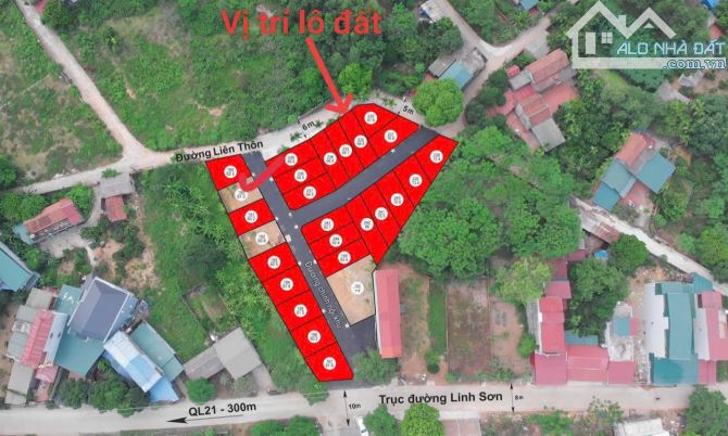 Chủ bán đất Linh Sơn Thạch Thất 78.5m 2 mặt thoáng ngay ngã 3 chợ Hòa Lạc 300m cách QL21