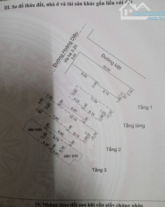 Bán nhà 3 tầng đường Hoàng Diệu (đoạn 1 chiều) kẹp kiệt 3m bên hông giá 12ty