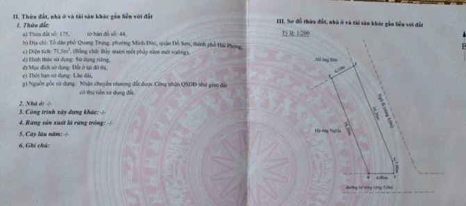 Bán lô góc 71,5m ngõ 3m, gần đường bộ Ven biển, Đồ Sơn. Chỉ 780tr - 2