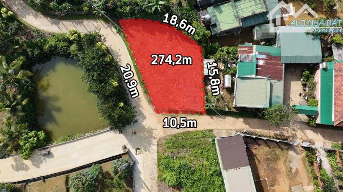 Bán đất Bảo Lộc. DT 274,2m2 (10,5mx20,9m) có 120m2 thổ. Lô góc 2 mặt tiền. Hạ Sập Giá
