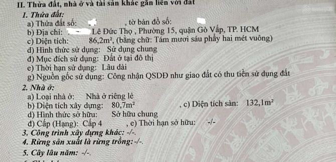 Bán đất Lê Đức Thọ Gò Vấp,đường rộng 10m một trục thẳng.86m2. chỉ 7ti5.