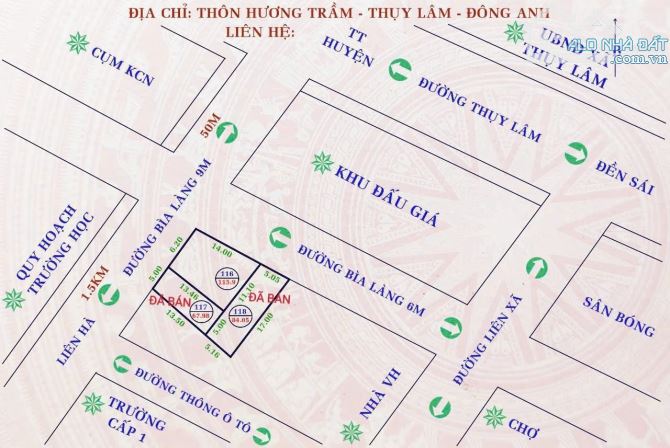 Chính chủ gửi bán 115.9m2 đất lô góc bao đẹp tại Hương Trầm, Thụy Lâm - 1