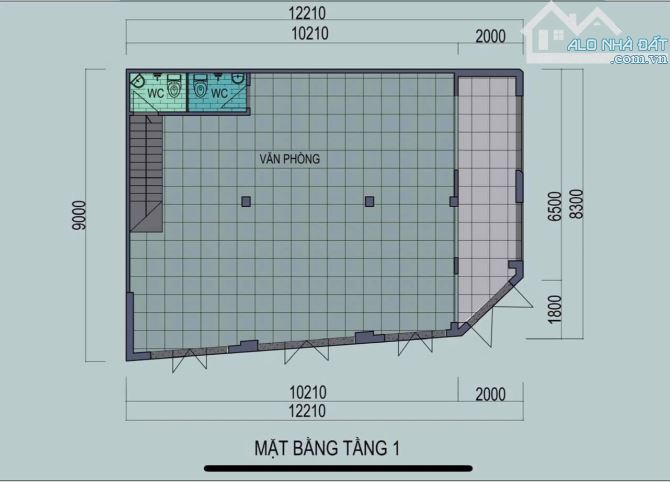 Cho thuê nhà lô góc 2 tầng phố Hoa Lâm, Long Biên 	•	Diện tích: 105m², xây mới 100%. - 1