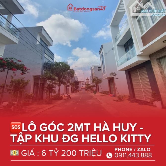 💥 LÔ GÓC 2 MẶT TIỀN - KHU HELLO KITTY, HÀ HUY TẬP