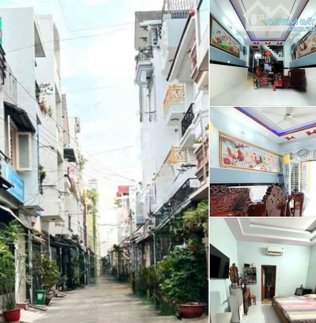 NHÀ ĐẸP GẦN GÒ XOÀI - HẺM 6M THÔNG - 52M2 - 4TẦNG - 4PN, 4WC - CHỈ 6.x