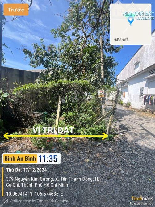 Bán đất Tân Thạnh Đông, Củ Chi, đường xe tải Nguyễn Kim Cương vào 100m, 5x20, 100m2, 1.9tỷ