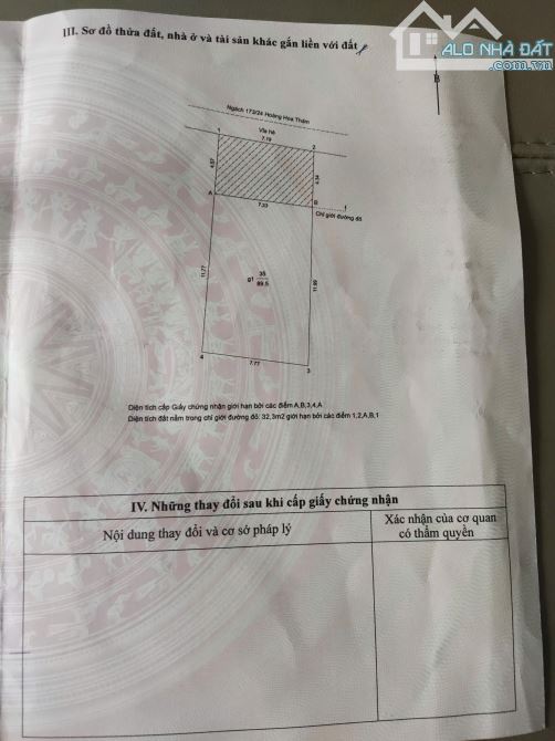 BÁN MẢNH ĐẤT MẶT NGÕ 279 ĐỘI CẤN-BA ĐÌNH: DT SỔ 93M2-MT7.5M- GIÁ 43 TỶ( SỔ ĐẸP) - 1