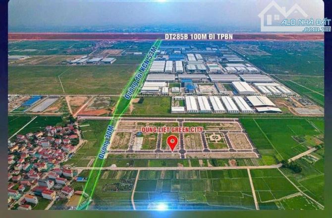 SÁT KCN 314 HA- ĐƯỜNG 30M- MT 5M- DT 100M2- DŨNG LIỆT GREEN CITY- CHỈ 2x TR/ M2! - 1