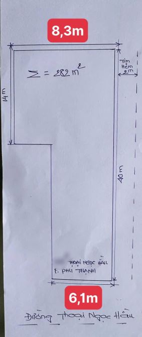 MTKD sầm uất THOẠI NGỌC HẦU 6,1x40m (nở 8,3m) giá chỉ [24,5 tỷ] - 4