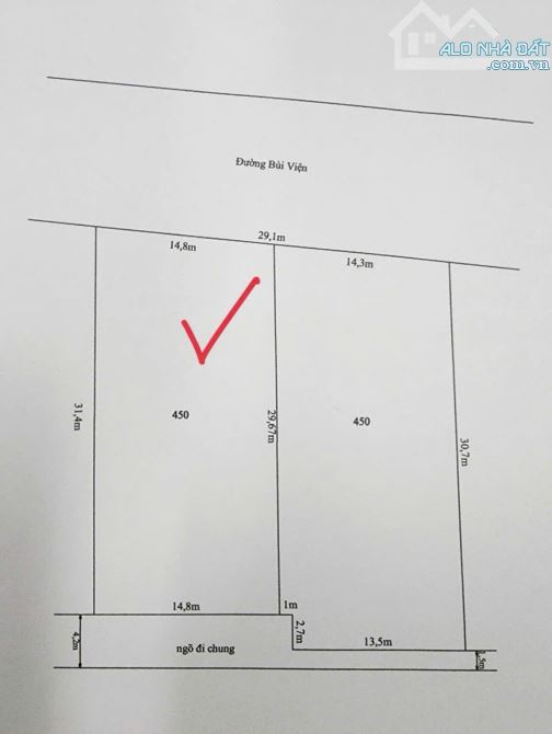 Bán đất Bùi Viện, Nam Hải, Hải An,  450m2, 20,250 tỷ