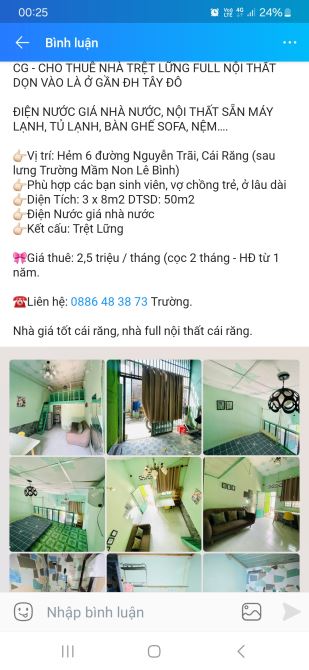 Nhà nhỏ full nội thất cạnh đại học Tây Đô - 1