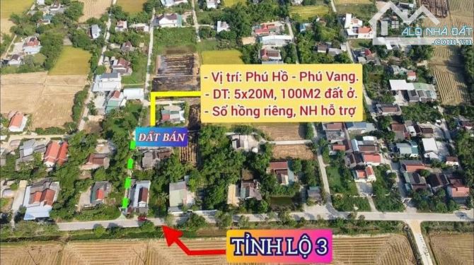 Đất Phú Hồ gần TL3, UBND xã và Cầu Ngoái giá chỉ 650tr/100m² - 1