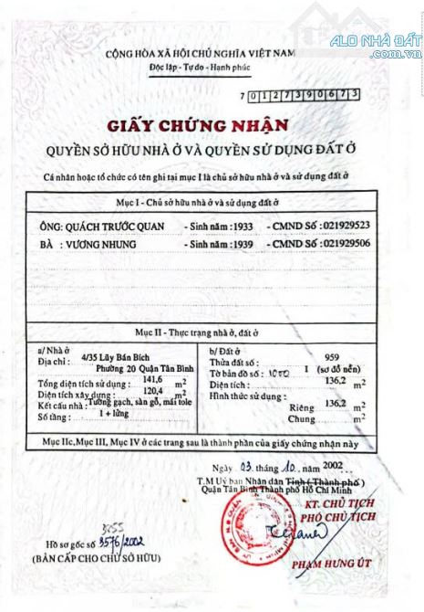 Bán nhà góc 2 mặt tiền Trần Quang Quá, P. Hiệp Tân. Ngang 7.9m. 136m2 thổ cư. 13.8 tỷ - 3