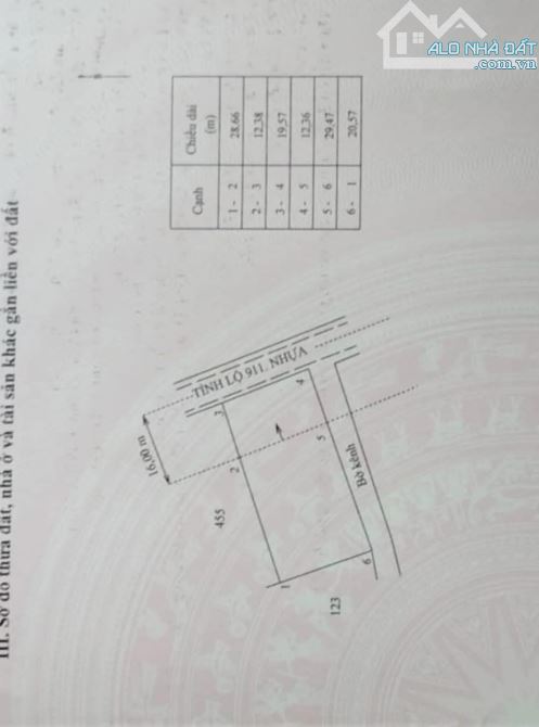 BÁN ĐẤT TÌNH LỘ 911. SONG LỘC TRÀ VINH. Cách Ql60 700m. - 1