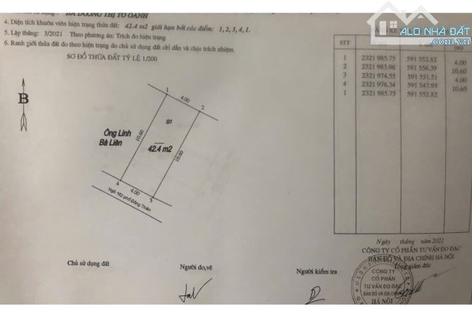 Bán nhà Đông Thiên-DT 42 m2,MT 4m.NHÀ CẤP 4-NGÕ THOÁNG RỘNG-PHÂN LÔ. - 3