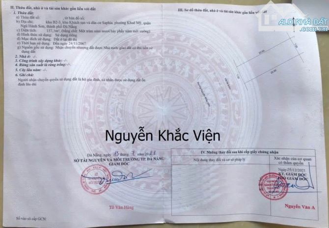 ⭐⭐⭐ BÁN ĐẤT NGUYỄN KHẮC VIỆN 157,5M2 KHU SAPHIA GIÁ 10,5 TỶ