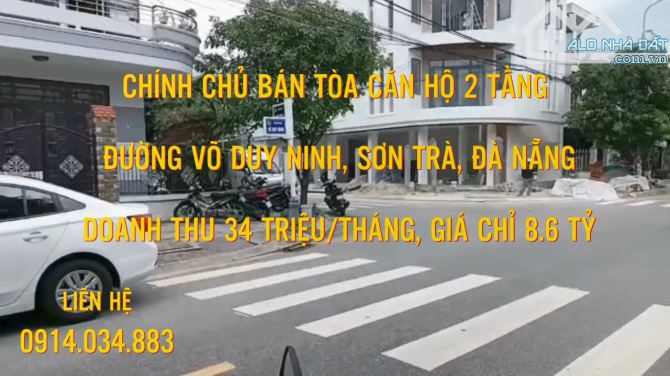 CHÀO BÁN TÒA CĂN HỘ 2 TẦNG ĐƯỜNG VÕ DUY NINH - SƠN TRÀ - ĐÀ NẴNG. GIÁ CHỈ 8.6 TỶ