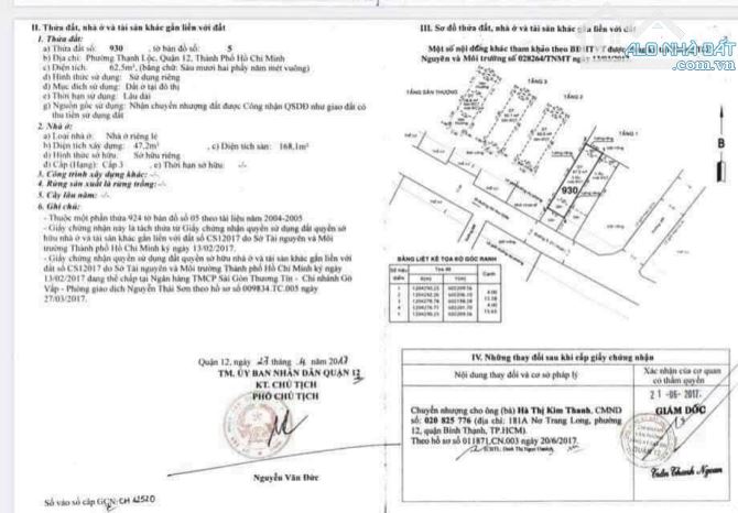 Nhà 3  lầu MT Thạnh Lộc 44, DT: 4*18, giá: 5.1 tỷ. - 2