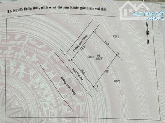 SIÊU PHẨM ĐẤT TU VŨ, LÔ GÓC 306M, ĐƯỜNG 10M, HLANG ĐƯỜNG 4M, MTIEN 16M, CÁCH QLỘ 50M, 2.4T - 1