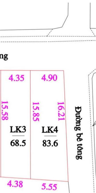 Khoái Châu, gần đường di sản, sân golf, dt 68.5m, mt 4.35m, đường 6m thông, 1.89 tỷ, - 2