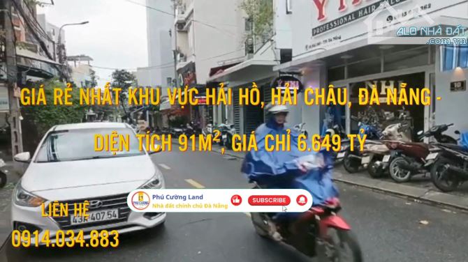 GIÁ RẺ NHẤT KHU VỰC HẢI HỒ, HẢI CHÂU, ĐÀ NẴNG - DIỆN TÍCH 91M², GIÁ CHỈ 6.649 TỶ - 2