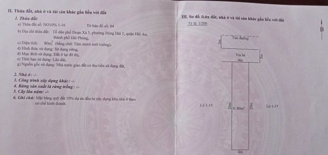 Bán Đất TĐC Vườn Mơ 358 Đà Nẵng 80m2 (4x20) - 2