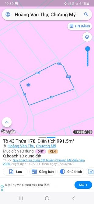 BÁN ĐẤT: DT 1000M 0TN 200 M  THÔN VĂN SƠN CHƯƠNG MỸ HA NỘI   - CÁCH HCM 100 M - ĐÂT 2 MẶT - 5