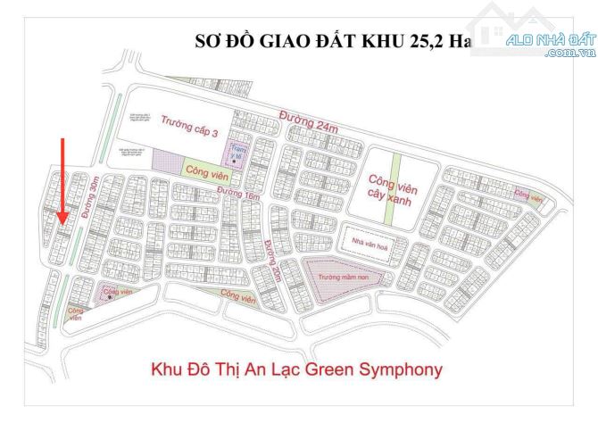 Lô đất 50m mặt tiền 4,16m ngay sau đường 30 m thông sang khu đô thị An Lạc