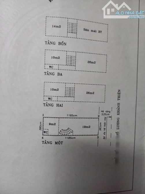 Nhà mặt đường Lương Khánh Thiện - 45m2 - mt 3,9m - 4 tầng - đang cho thuê - 10,8 tỷ