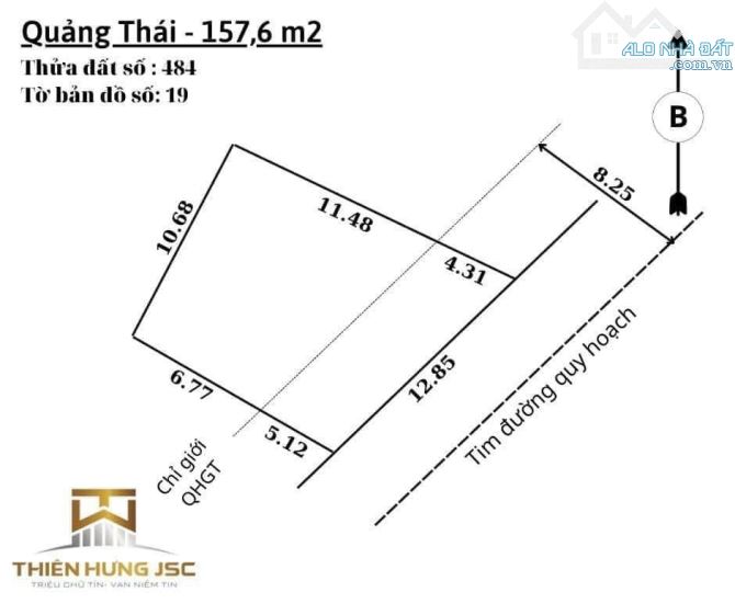 Quảng Thái đường QH 16,5m. Khổ đẹp, Thoáng mát giá chỉ 2xx. - 1