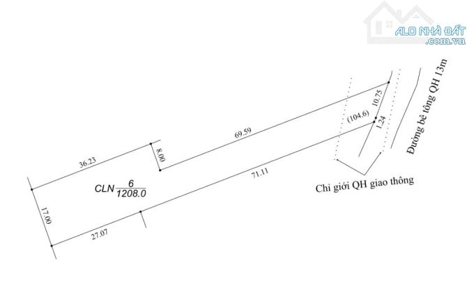 Giá rẻ - 1208m2 đường bê tông mới cứng chỉ 185 triệu (quy hoạch thổ cư, dân đông) - 3