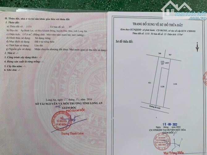 ĐẤT LIỀN KỀ HOÀ KHÁNH LONG AN: 5X25(125M2) GIÁ: 950 TR - 4