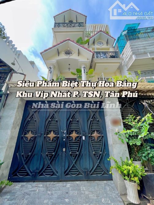 Biệt Thự Tân Phú, HXH 8M Sát Mặt Tiền Hoa Bằng 120m2, MT 6.7m, Tặng Nội Thất, Nhỉnh 14 Tỷ