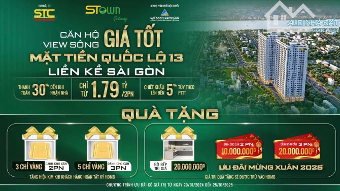 Căn hộ Stown Gateway view sông Sài Gòn giá tốt chỉ từ 1,79 tỷ căn 2PN - 1