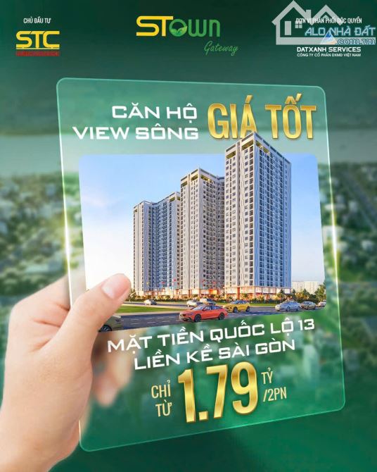 Căn hộ Stown Gateway view sông Sài Gòn giá tốt chỉ từ 1,79 tỷ căn 2PN - 2