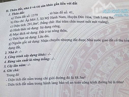 bán 291m2 ngay UBND mỹ hạnh nam đường tl824 vào 1km - 3