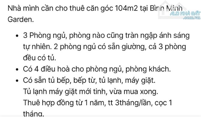Cho thuê căn hộ toà A chung cư Bình Minh Đức Giang 104m2 thiết kế 3n,2vs giá 13.5tr/th 🎊 - 4