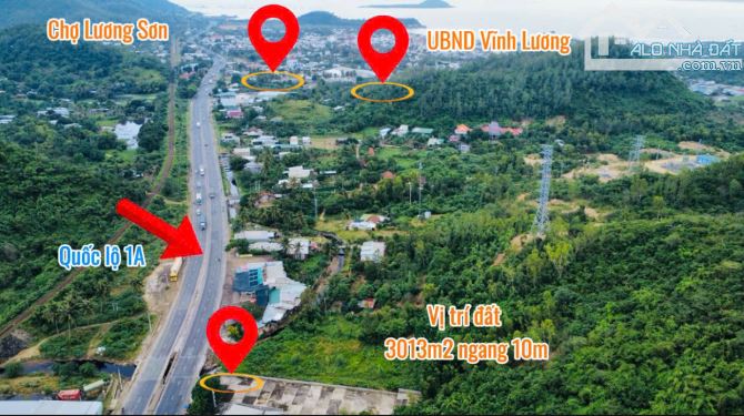 Bán lô đất mặt tiền Quốc Lộ 1A - Thôn Lương Hòa - Xã Vĩnh Lương - TP. Nha Trang - KH