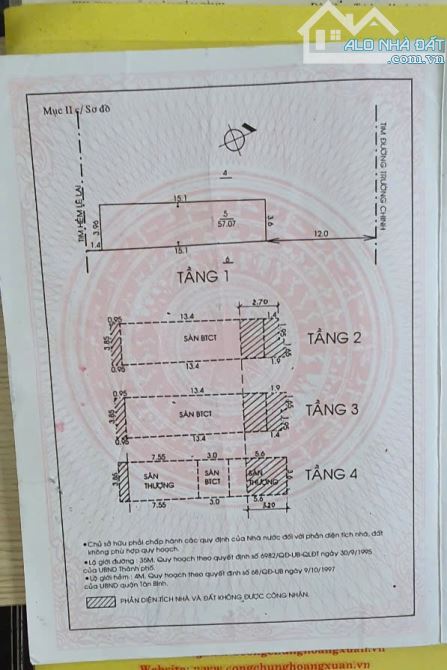 Cho thuê nhà 2MT trước sau - ĐC: 235 Trường Chinh. P12 TB (DT: 3.6x16m - NH: 4m) 2 lầu - 2