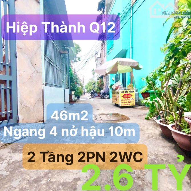 ⭐️ 2.6TỶ - NHÀ 42M2 HẺM XE HƠI THẲNG 1 TRỤC RA HIỆP THÀNH 13 - Q12- SÁT BẾN XE BUS - 5