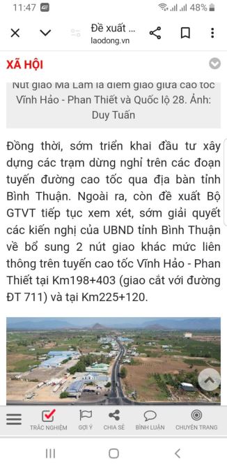 Bán đất mặt tiền đường ĐT 711, chỉ 4 tỷ, 855m2 có 552m2 ONT Thuận Hòa, Hàm Thuận Bắc, Bình - 1