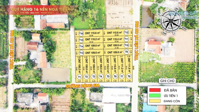 Bán đất Nga Sơn, Thanh Hóa, mặt tiền 5,4m, sẵn sổ, giá 299tr - 1