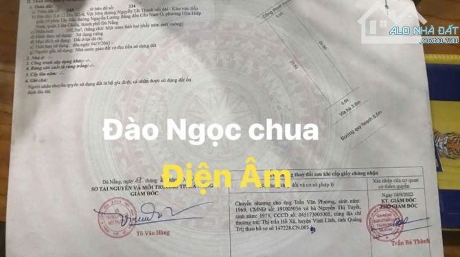 💥💥Làm việc trực tiếp 👍 bán lô mt khu Nam Nguyễn Tất Thành, p. Hòa Hiệp Nam giá rẻ - 1