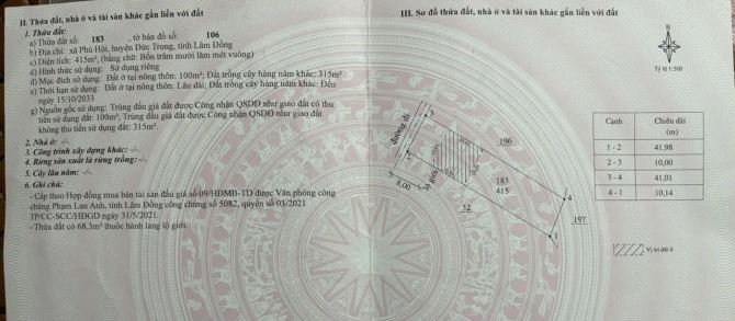 Cần vốn bán gấp lô đất đường xe hơi xã Phú Hội, H.Đức Trọng, Lâm Đồng - 2