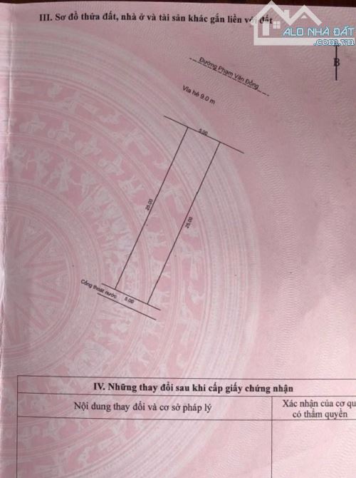 Bán lô đất 250m Mặt tiền đường Phạm Văn Đồng gần Lê Văn Quý vị trí đẹp giá 240tr/m - 2