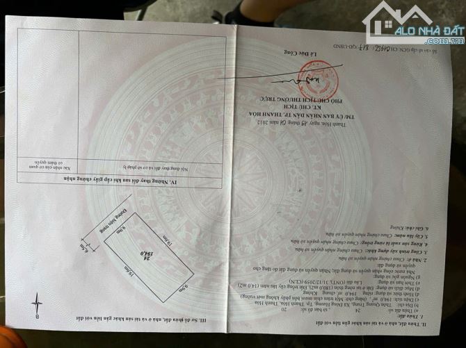 đất đông hương rộng 10m vuông vắn 194m2 đối diện ủy ban
