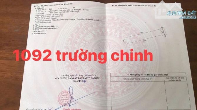 🌺 Bán đất kiệt 3m 1092 Trường Chinh,  Cách đường chính 50m lô đất vuông vức giá rẻ 🔥 - 1