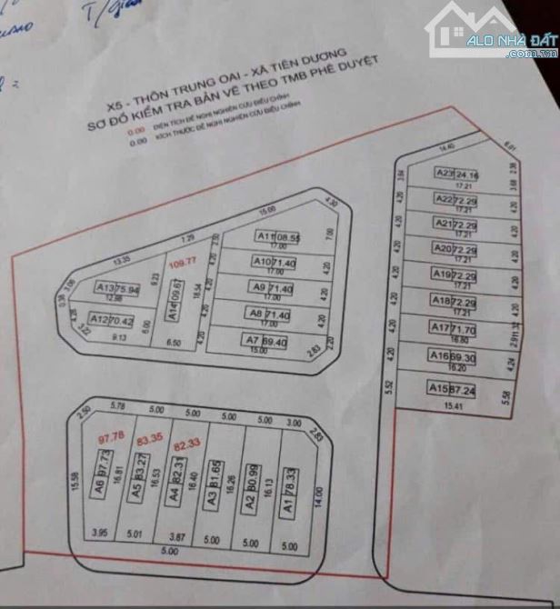 ✅️ ĐẤU GIÁ X5 TRUNG OAI, TIÊN DƯƠNG MỞ BÁN - DUY NHẤT 1 LÔ 72M MỞ BÁN - 1