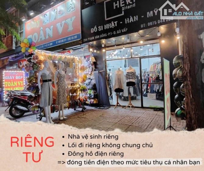 Cho thuê NNC MT Phạm Văn Đồng P.1 Gò Vấp (5x5m) kinh doanh tự do. Giá 12 triệu/ tháng - 2